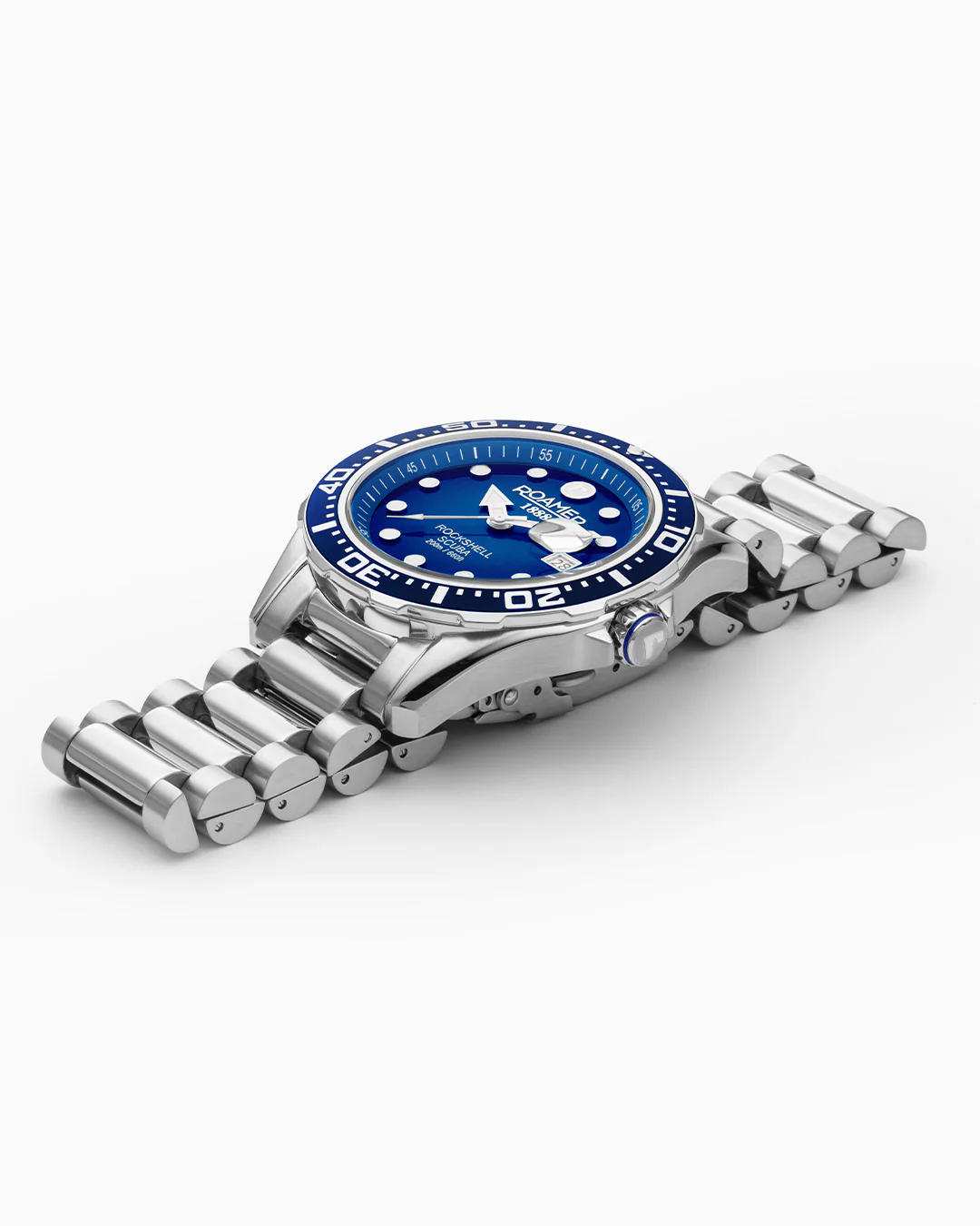 Rockshell Mark III Scuba 44 mm Quartz Three-Hand Date Blue Dial Turning Bezel Silver Bracelet Sapphire glass Stainless Steel swiss watch - Image 3