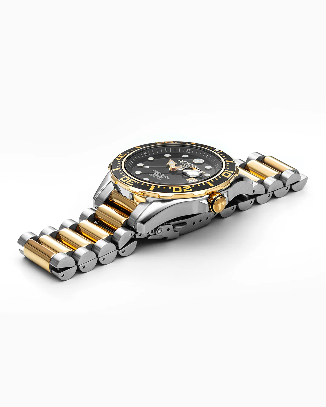 Rockshell Mark III Scuba 44 mm Quartz Three-Hand Date Turning Bezel Two-Tone Bracelet Sapphire glass Stainless Steel swiss watch - Image 3