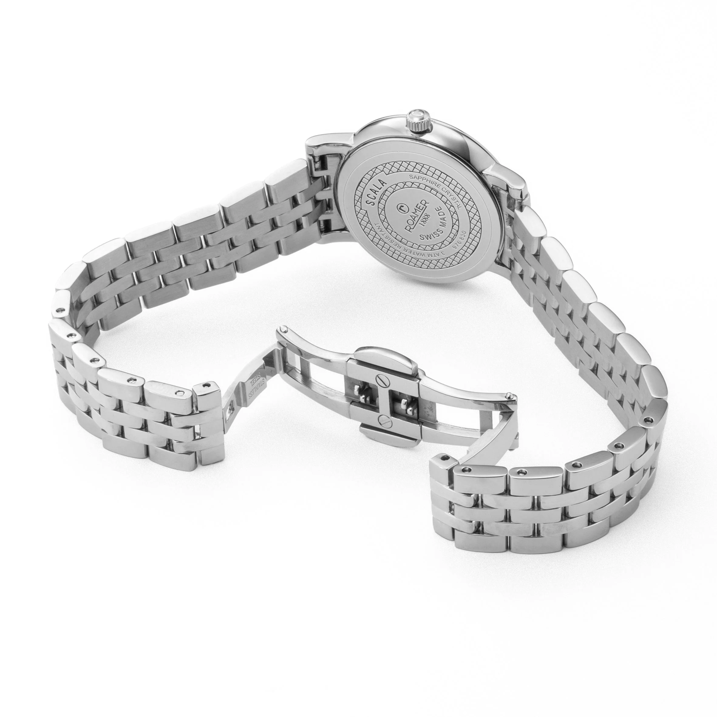 Scala 28 mm Quartz Two-Hand White MOP Silver Bracelet Sapphire glass Stainless Steel swiss watch - Image 4