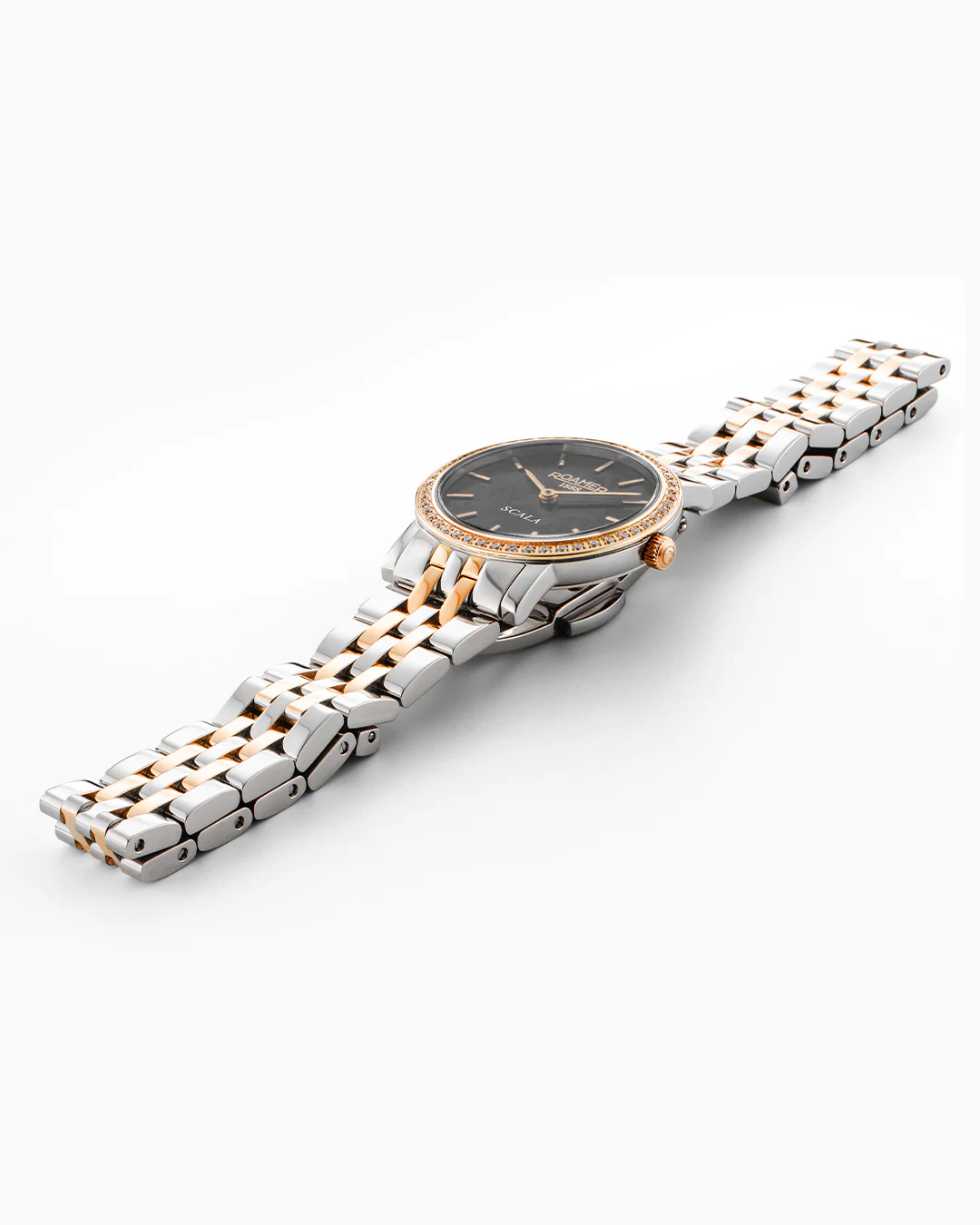 Scala 28 mm Quartz Two-Hand Black MOP Dial Two-Tone Bracelet Sapphire glass Stainless Steel swiss watch - Image 3