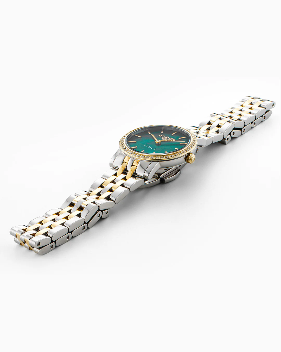 Scala 28 mm Quartz Two-Hand Green MOP Dial Two-Tone Bracelet Sapphire glass Stainless Steel swiss watch - Image 3