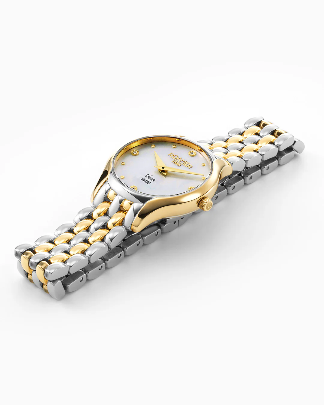 Soleure 30mm Quartz Two-Hand White Mop Dial Gold-Silver Tone Bracelet Sapphire glass Stainless Steel swiss watch - Image 3