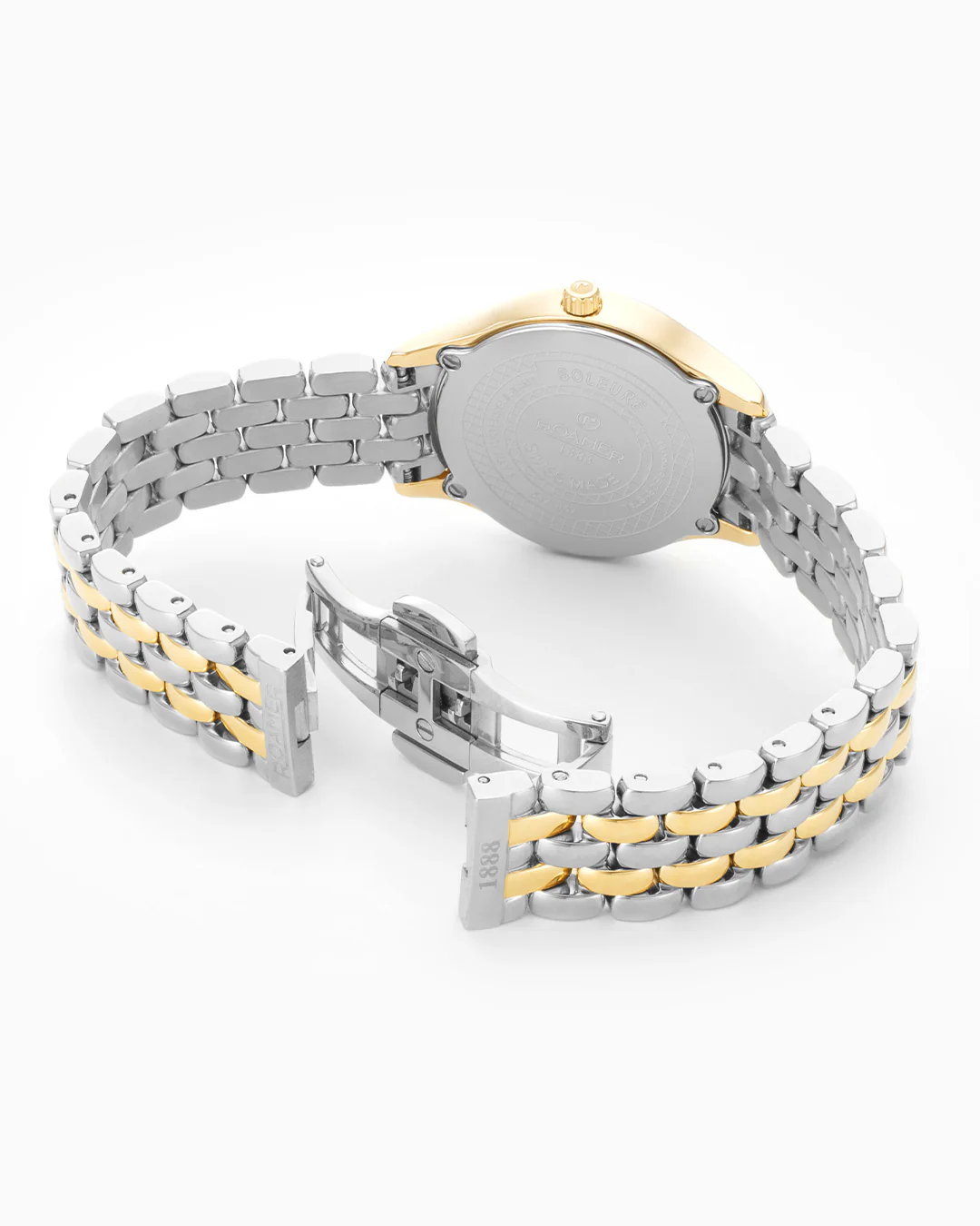 Soleure 30mm Quartz Two-Hand White Mop Dial Gold-Silver Tone Bracelet Sapphire glass Stainless Steel swiss watch - Image 4