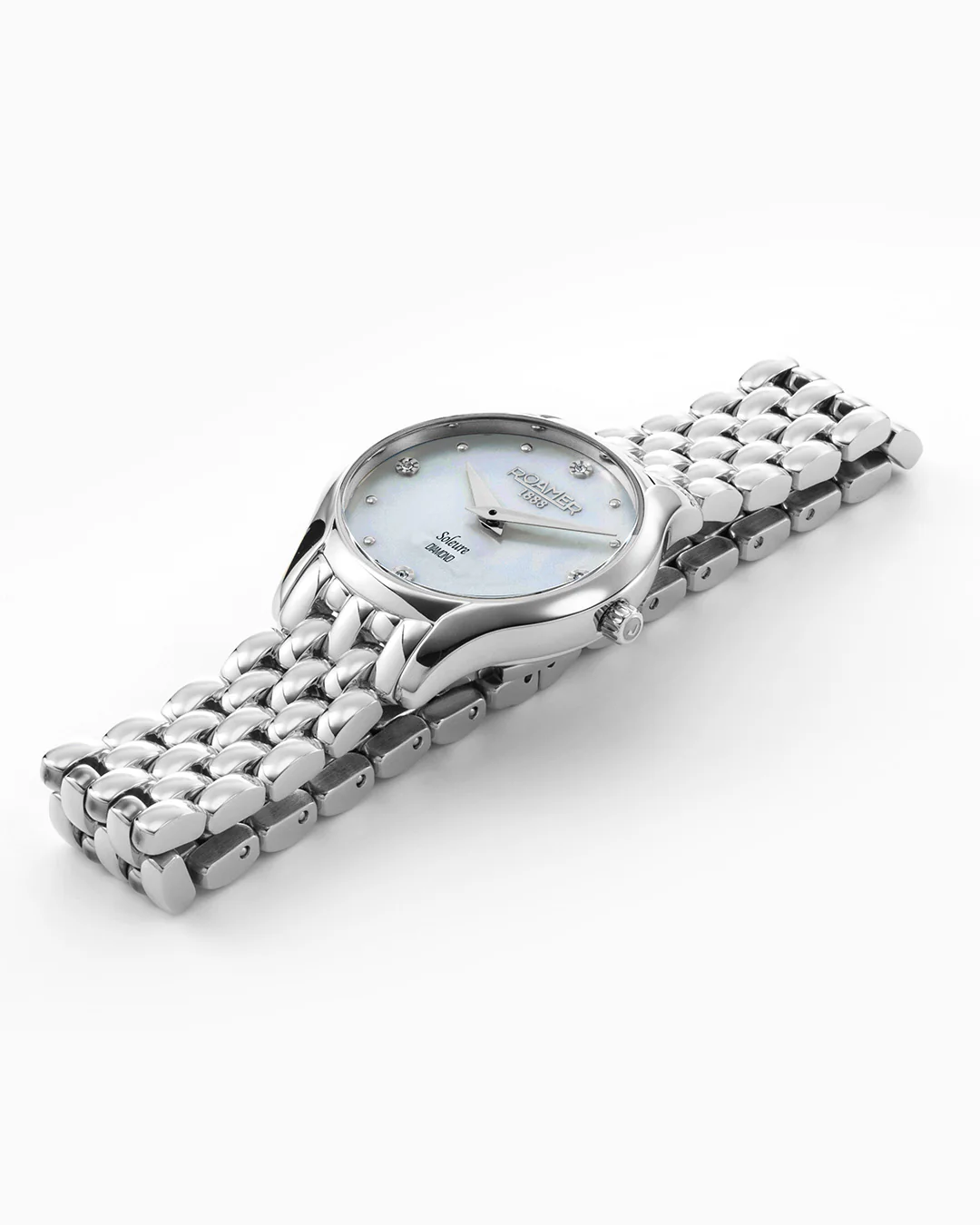 Soleure 30mm Quartz Two-Hand White Mop Dial Silver Bracelet Sapphire glass Stainless Steel swiss watch - Image 3