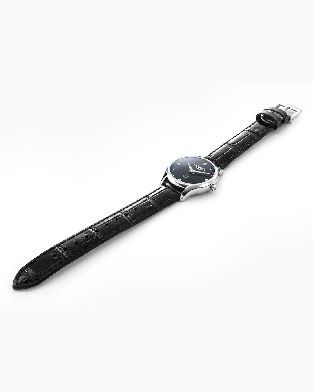 Soleure 30mm Quartz Two-Hand Black Mop Dial  Black Leather Bracelet Sapphire glass Stainless Steel swiss watch - Image 3