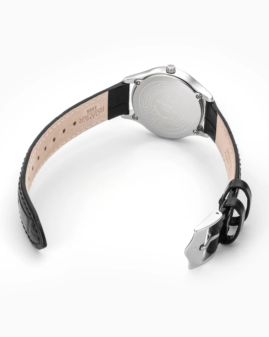 Soleure 30mm Quartz Two-Hand Black Mop Dial  Black Leather Bracelet Sapphire glass Stainless Steel swiss watch - Image 4