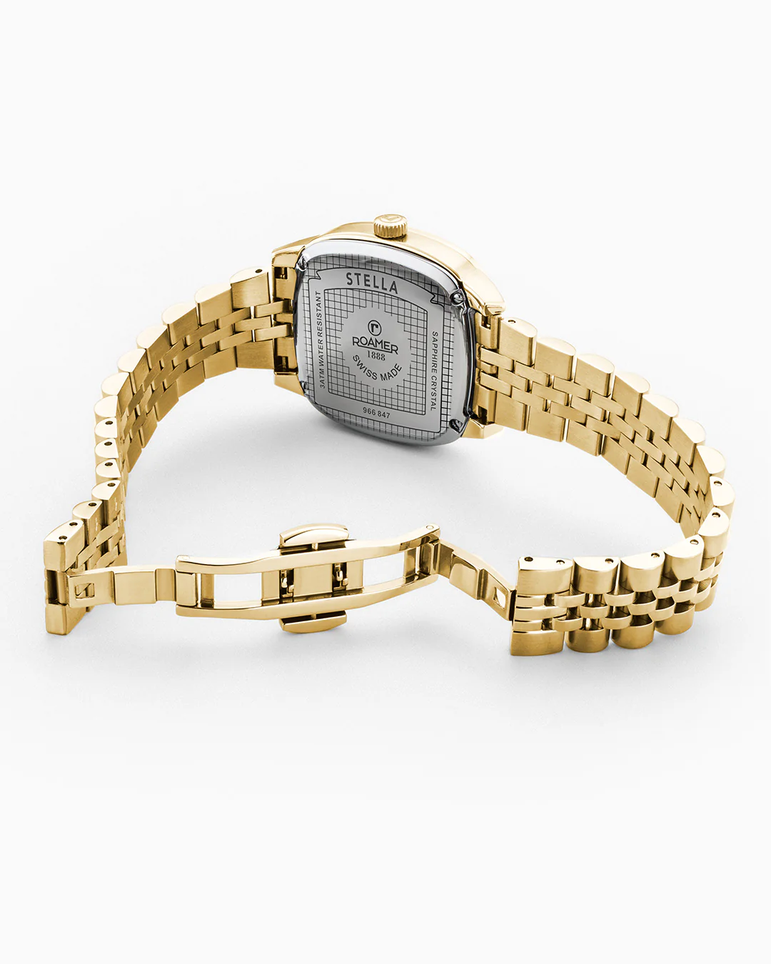 Stella 32.5mm Quartz Three-Hand White MOP Gold Bracelet Sapphire antireflection glass Stainless Steel swiss watch - Image 4