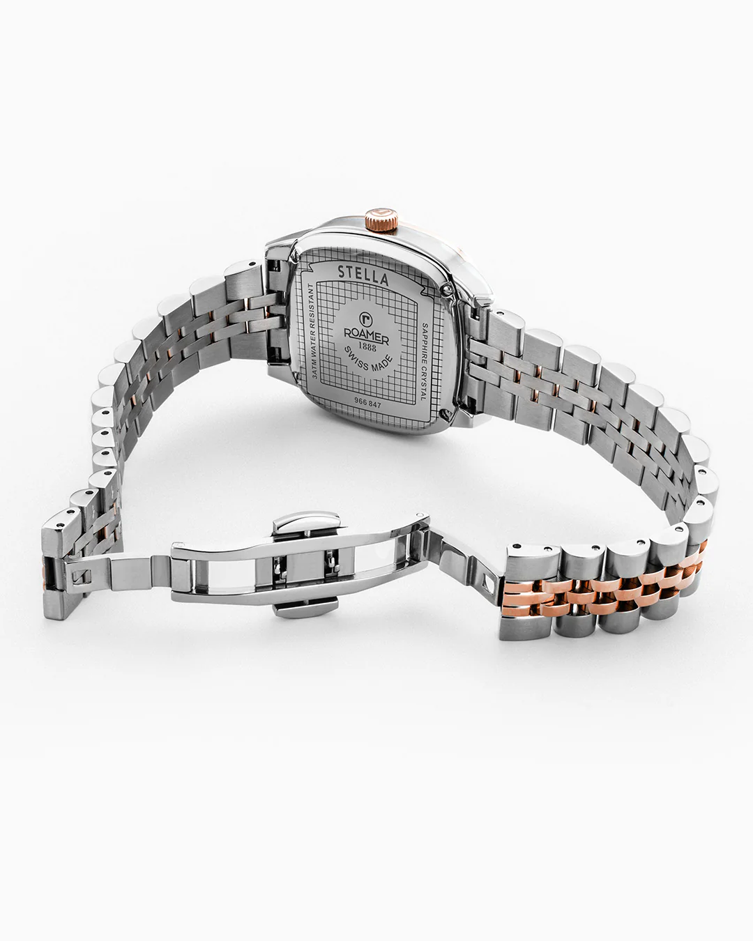 Stella 32.5mm Quartz Three-Hand White Mop Dial RoseGold-Silver Tone Bracelet Sapphire antireflection glass  Stainless Steel swiss watch - Image 4