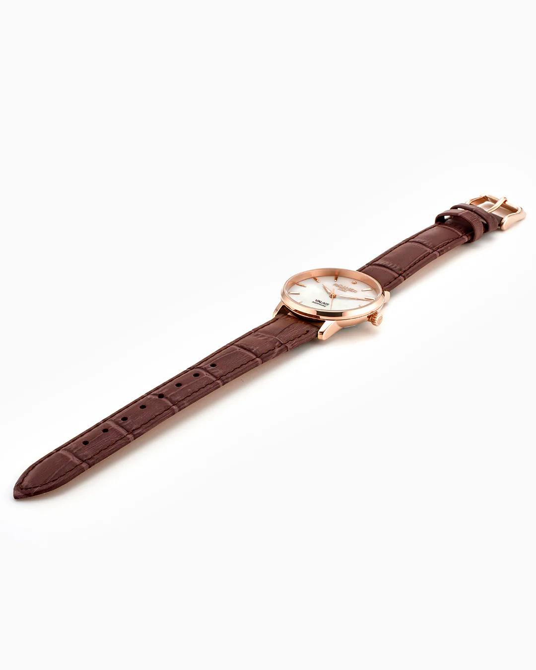 Valais Ladies Interchangeable Box Set 32mm Quartz Three-Hand Date Brown Leather Strap Sapphire glass Stainless Steel swiss watch - Image 5