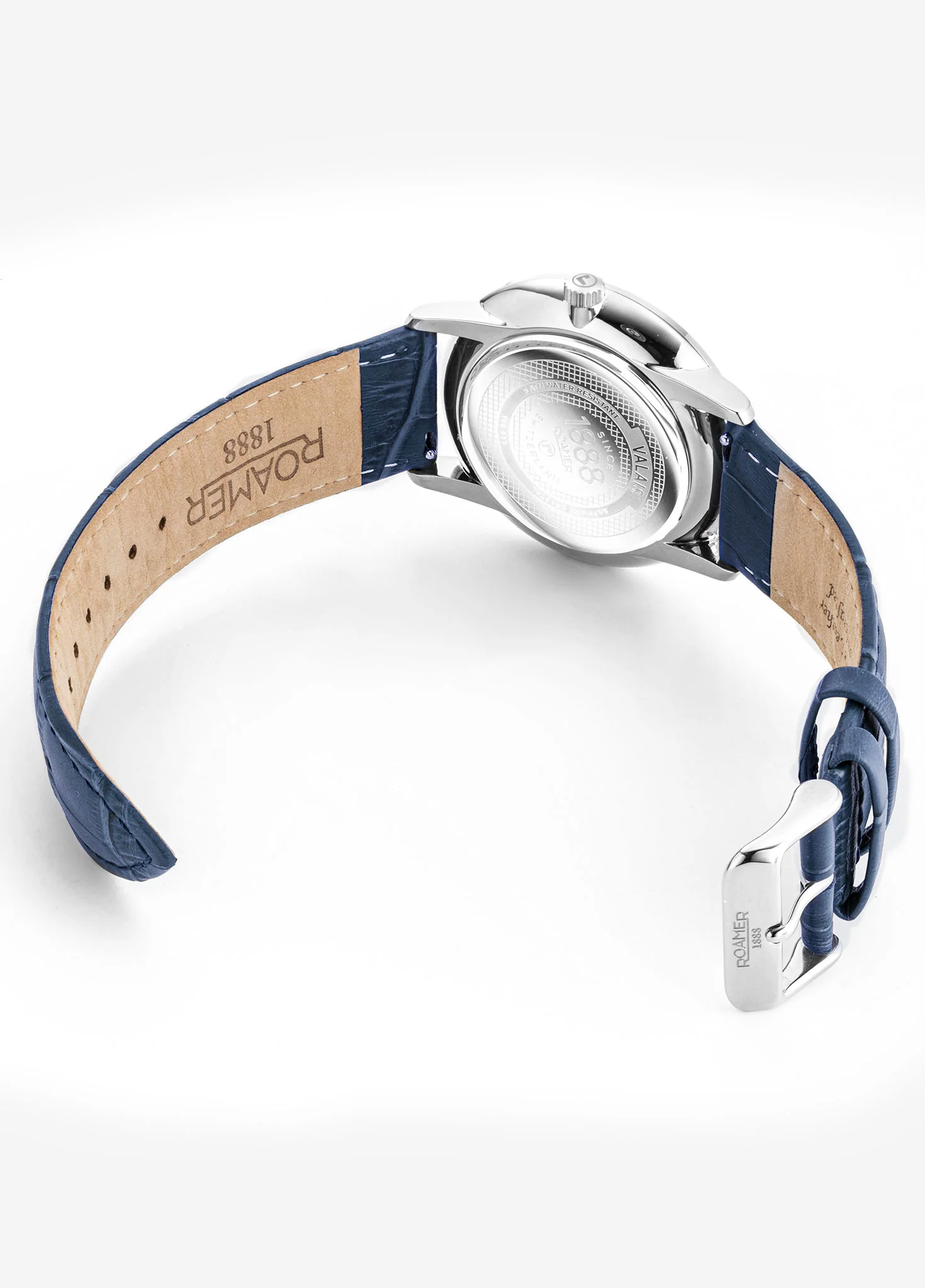 Valais Gents Interchangeable Box Set 42mm Quartz Three-Hand Date Blue Dial Blue Leather Strap Sapphire glass Stainless Steel swiss watch - Image 7
